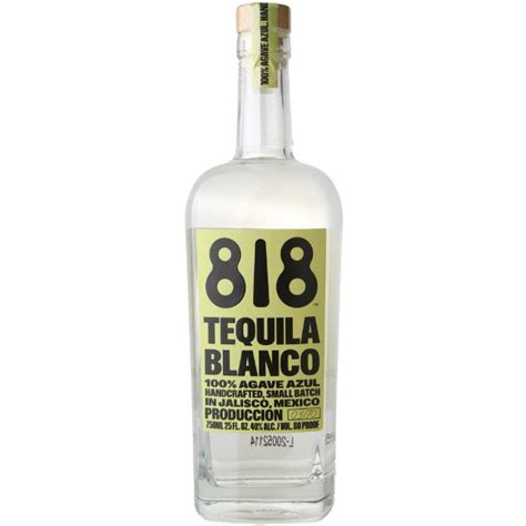 back of 818 tequila bottle